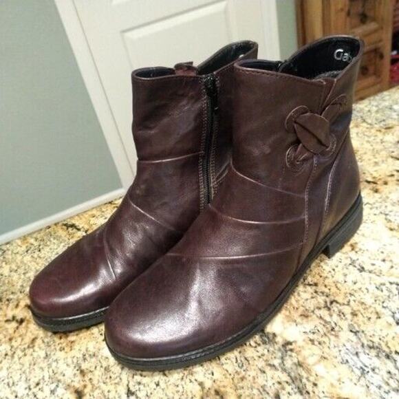 Gabor Womens Plum Purple Zip Biker Leather Boots Sz 6.5 - NWOB - Picture 4 of 12